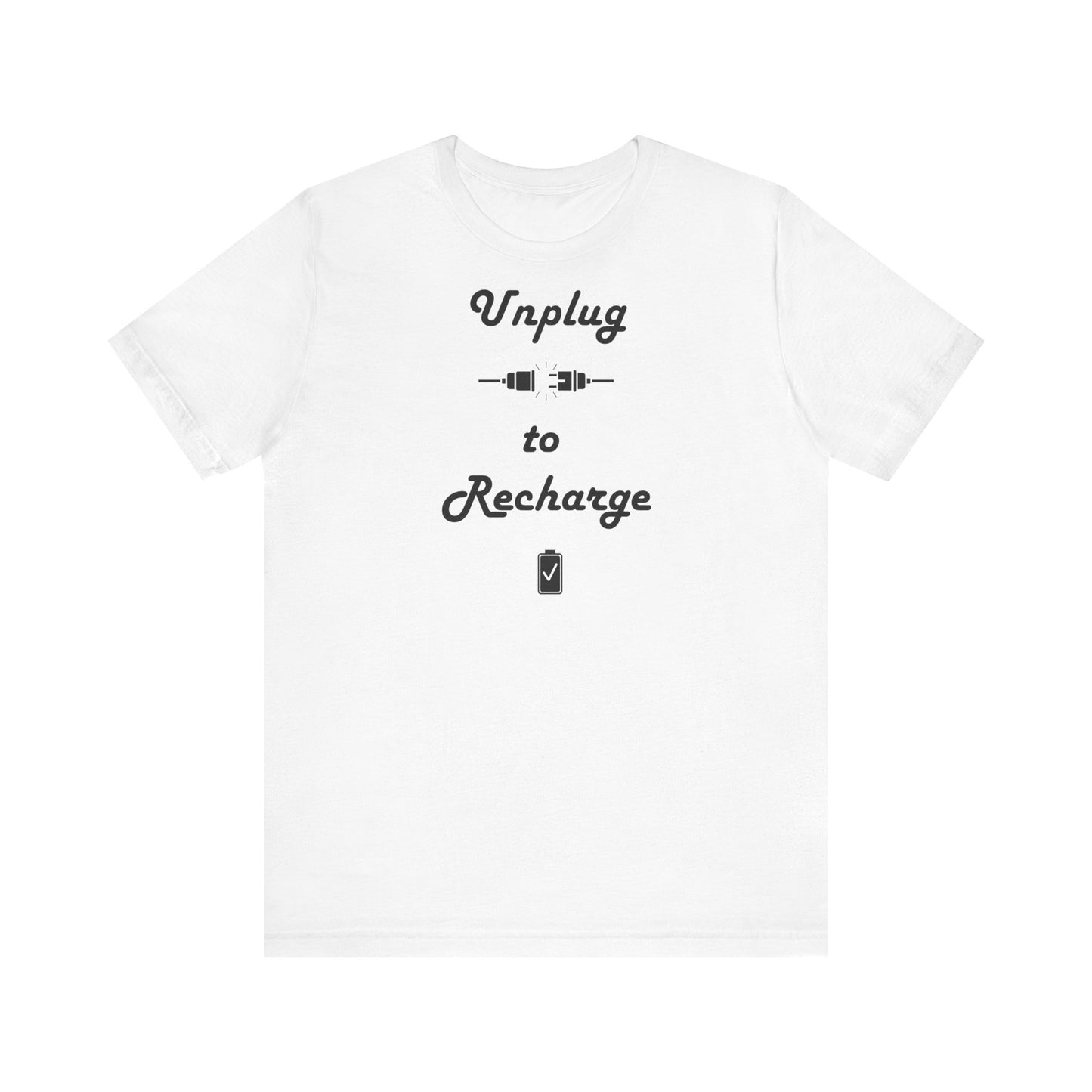 "Unplug to Recharge" Premium unisex jersey T-Shirt