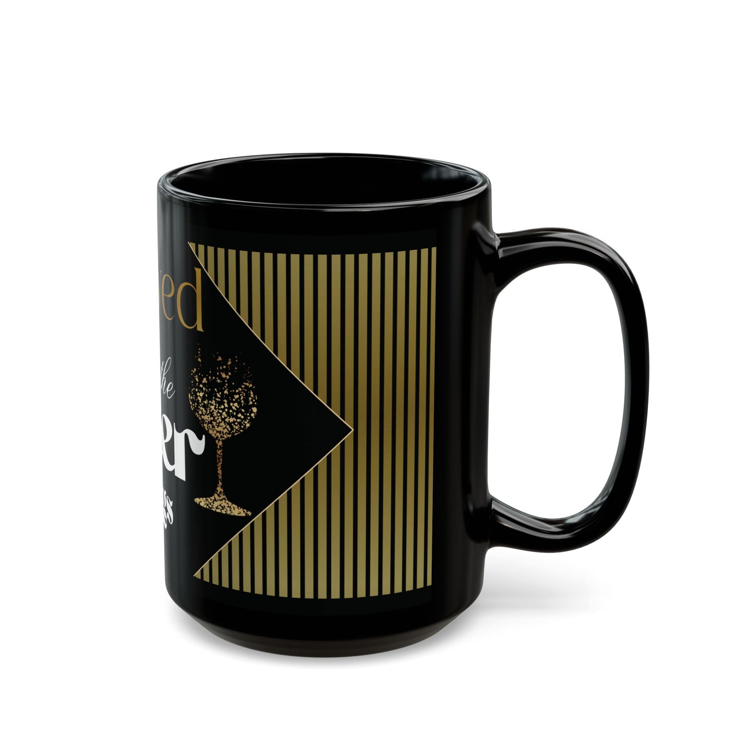 "Brewed for the Finer things" black coffee mug