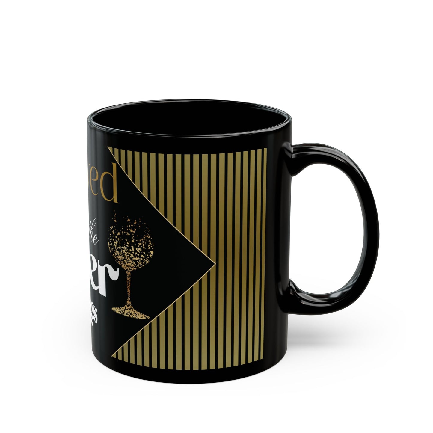 "Brewed for the Finer things" black coffee mug