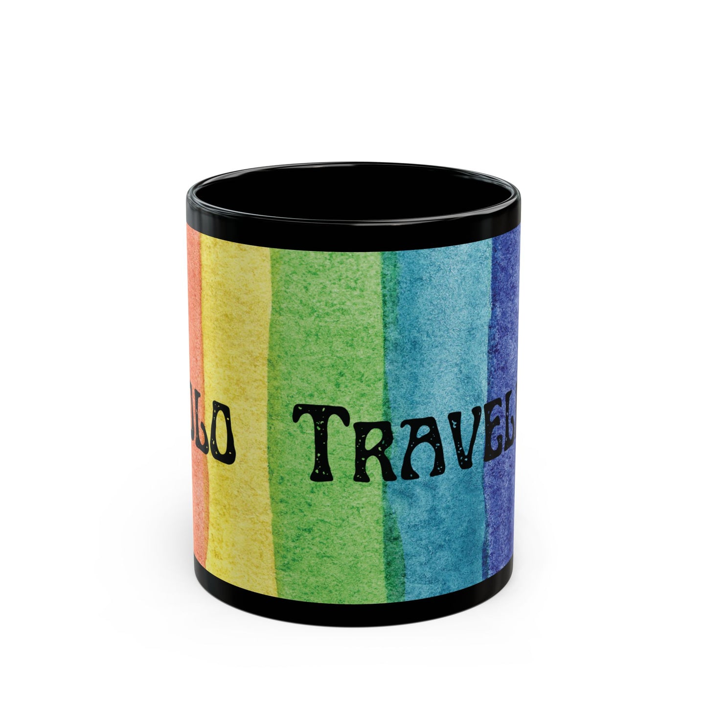 "Solo Traveler" black coffee mug