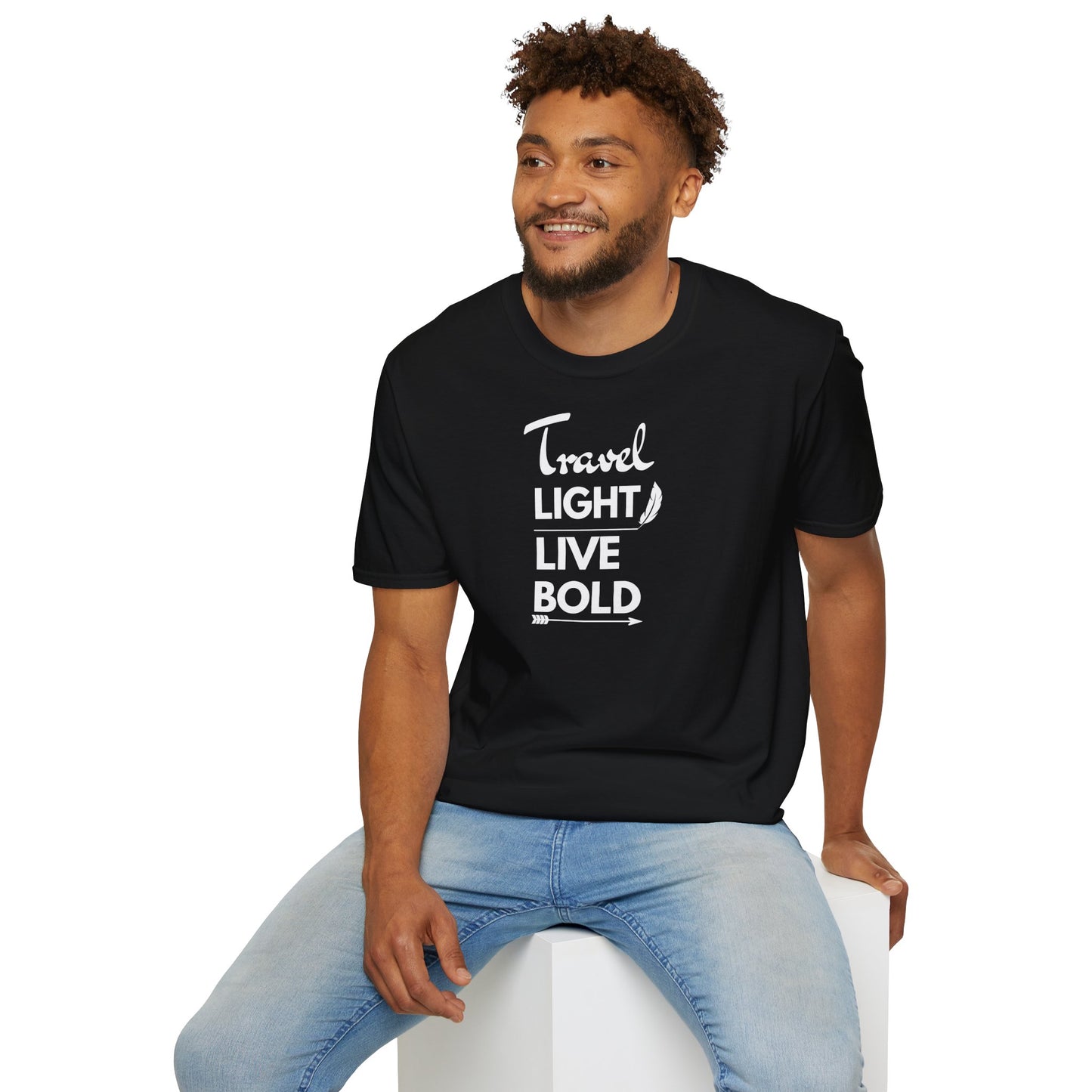 "Travel light, live BOLD" unisex softstyle T-Shirt