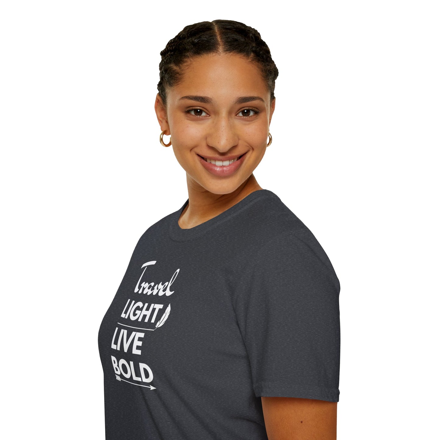 "Travel light, live BOLD" unisex softstyle T-Shirt