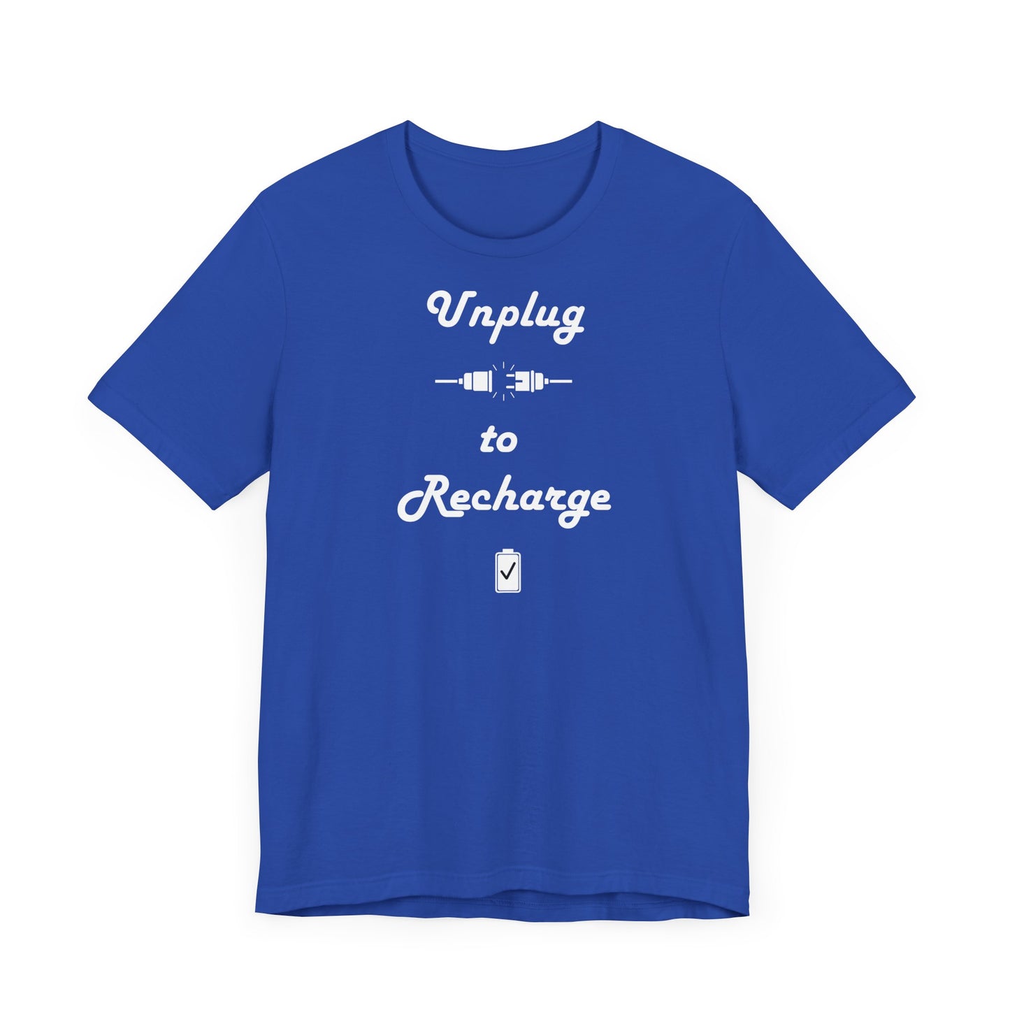 "Unplug to Recharge" Premium unisex jersey T-Shirt
