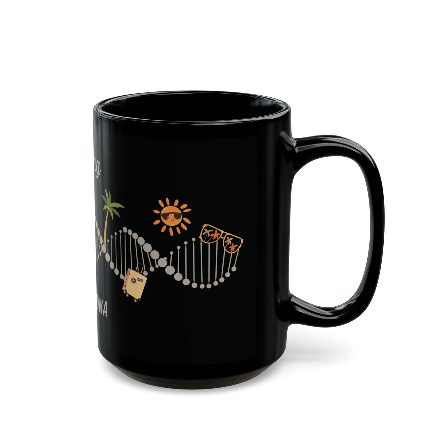 "Travelling is in my DNA" black mug